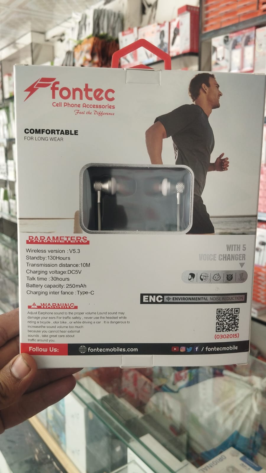 Fontec Magna Wireless Neckband Bluetooth Earphones �Integrated 5-Mode Voice Changer, Hi-Fi Audio & ENC Noise Reduction - Random Color