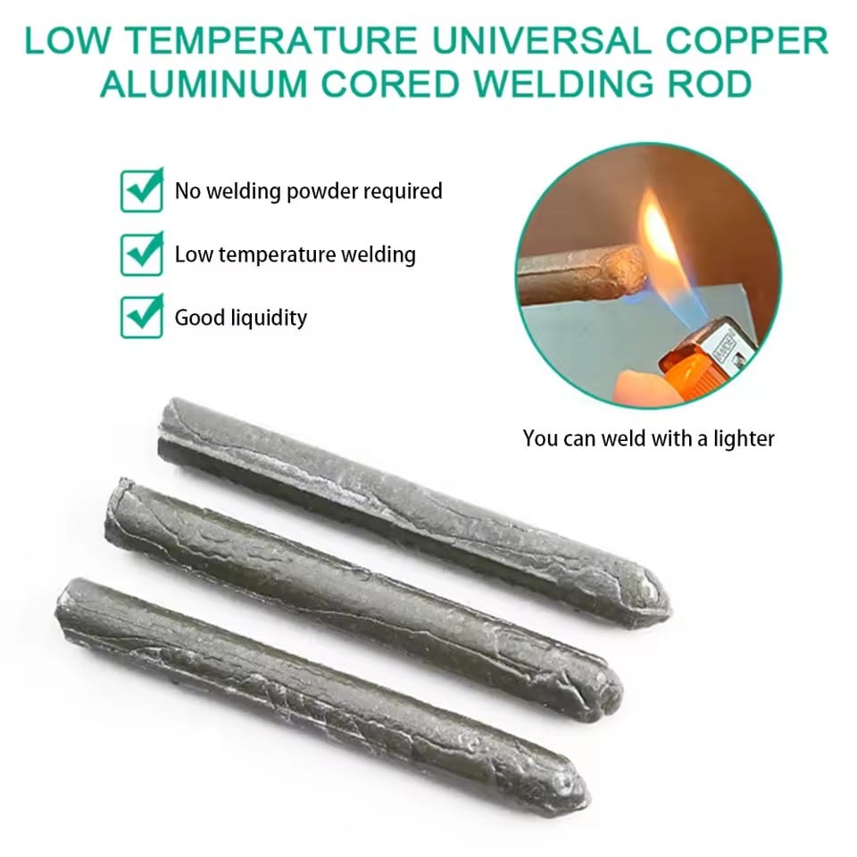 High Strength Low Temperature Aluminum Welding Rods 3 Pcs Set Professional Metal Repair And Brazing Solution