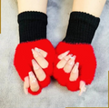 Winter Half Finger Pair Gloves For Women Plush Warm Fingerless Pair Gloves In Multicolor (Random Color)