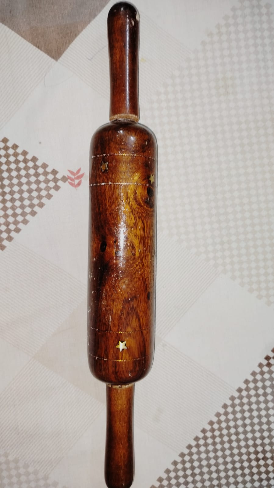Shesham Wood & Brass Patra Bellon Set �Premium Roti Making Board & Rolling Pin
