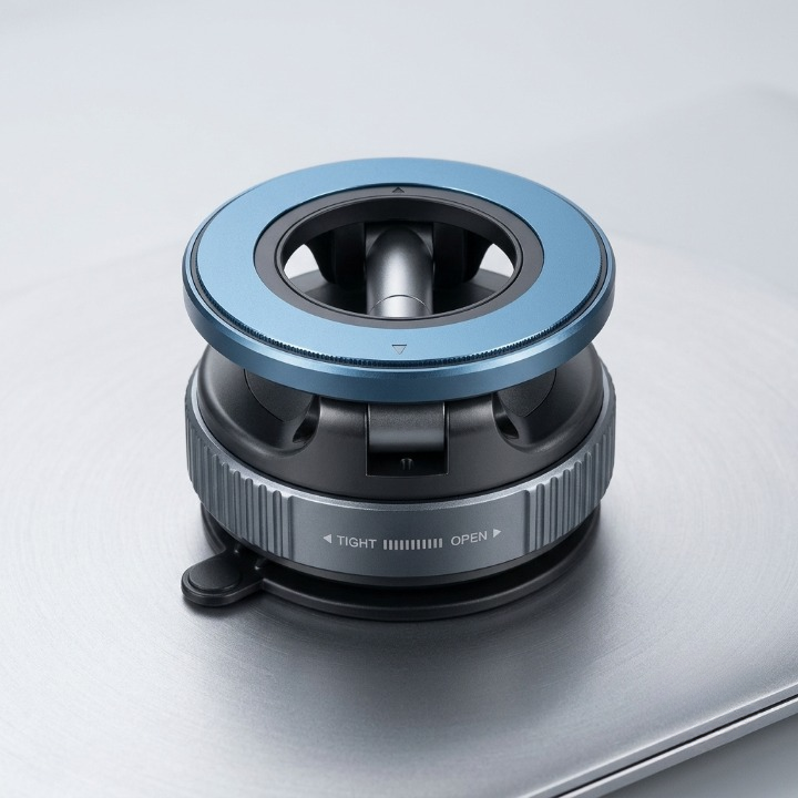 Vacuum Adsorption Magnetic Phone Holder & 360? Rotatable Car Mount Bracket
