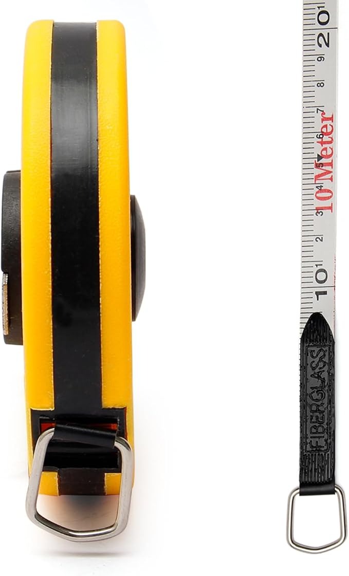 10M Double-Side Metric Fiberglass Measuring Tape Reel | Durable Roll Measuring Tool �1pc
