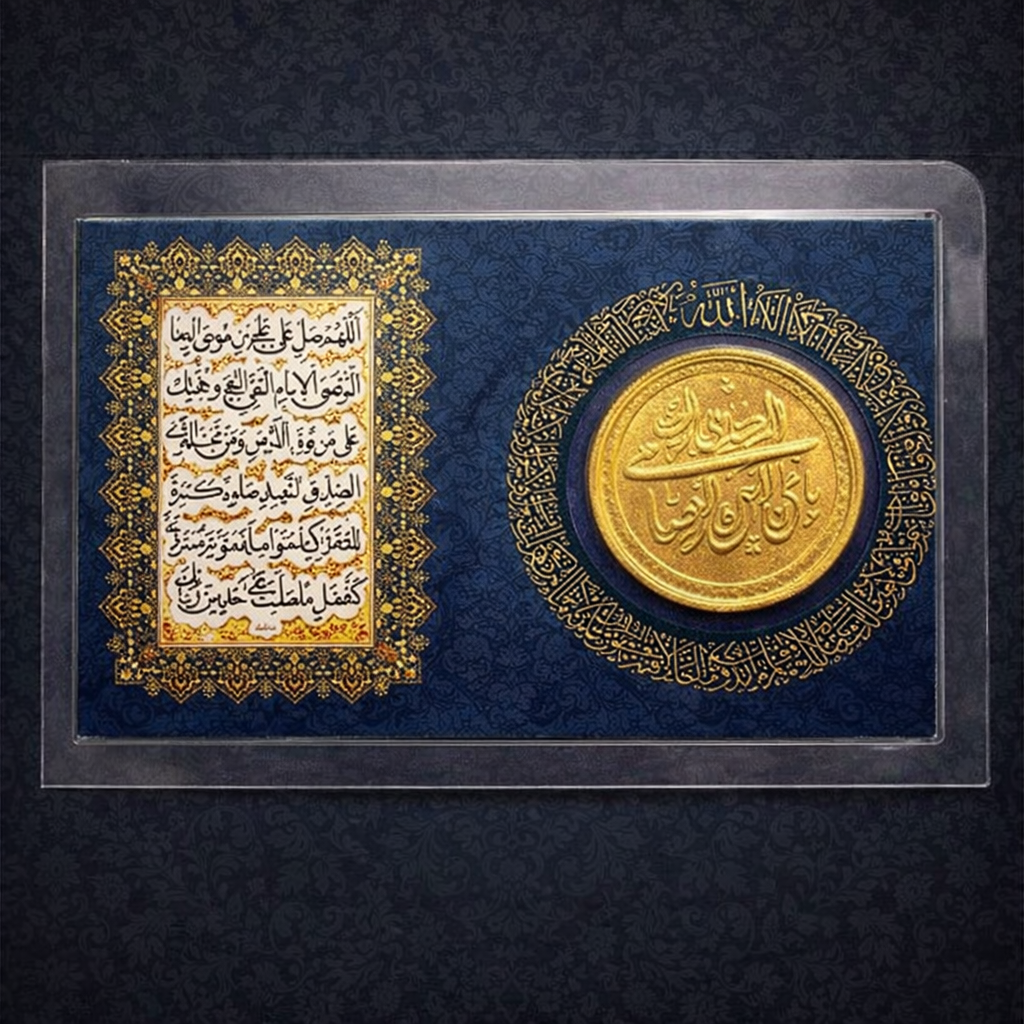 Premium Islamic Imam Zamin Card and Metallic Coin Set �Holy Blessings & Travel Protection Keepsake