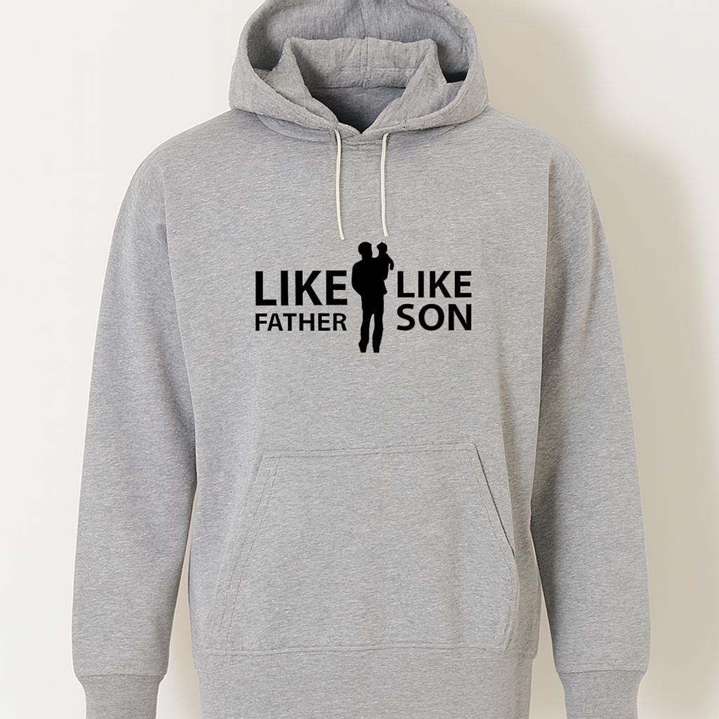 New Summer Collection Full Grey Hoodie Father And Son Printed For Men And Boys (Medium)