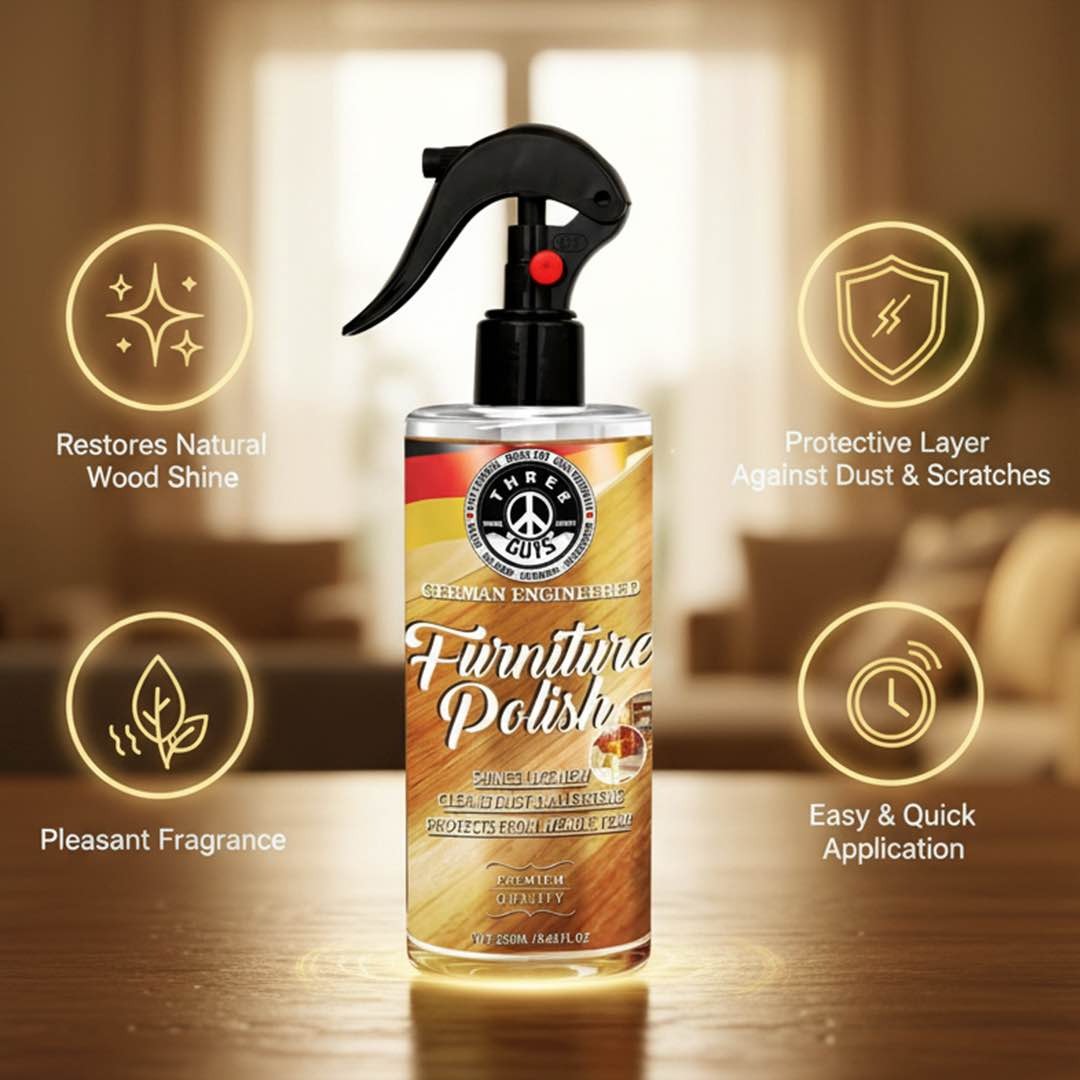Three Guys Furniture Polish Wood Cleaner And Shine Protector German Engineered Revive Protect And Shine Like New