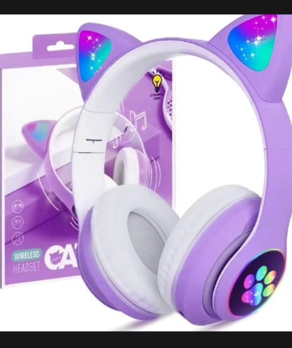 Cat Ear Wireless Bluetooth Headphones with RGB