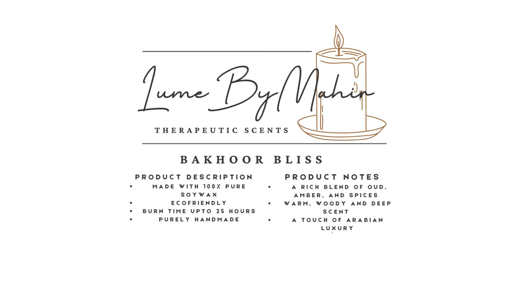 Bakhoor Bliss A Touch of Arabian Luxury �Handmade Oud &amp; Amber Soy Wax Candle - 100 gram