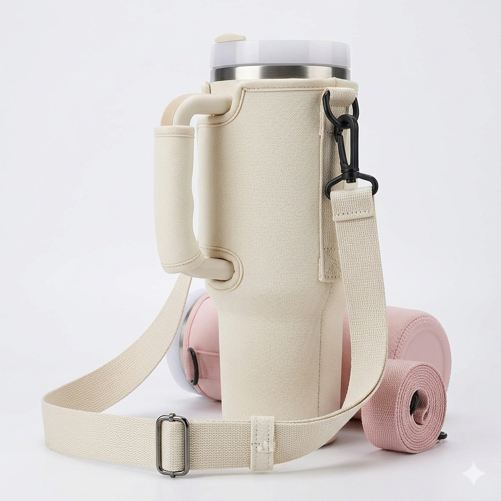Portable Carry Bag for 40oz Stainless Steel Tumbler with Adjustable Strap | Random Color