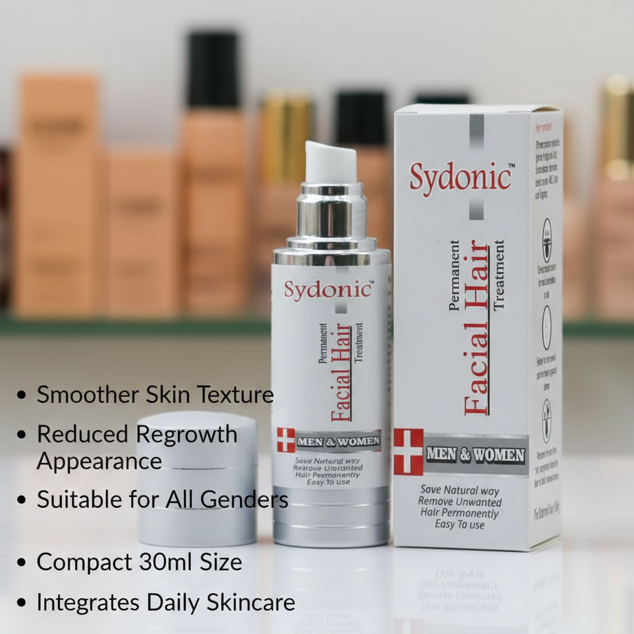 Sydonic Permanent Facial Hair Treatment �30ml | Advanced Hair Reduction Solution for Men & Women
