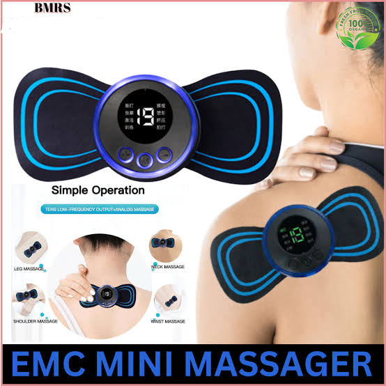Ems Butterfly Portable Neck Massager | Best Quality Ems Butterfly Massager �Rechargeable Massager �Ms Foot Massager Pad Improve Blood Circulation - With Remote