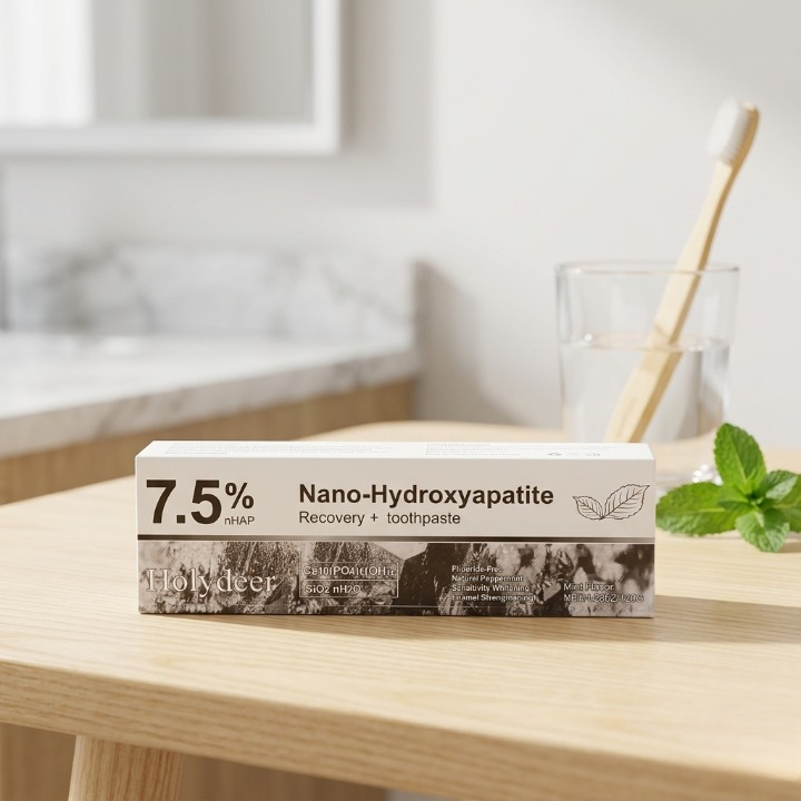 Holydeer 7.5% nHAP Nano-Hydroxyapatite Recovery + Toothpaste �Fluoride-Free Sensitivity & Whitening Care - 120g