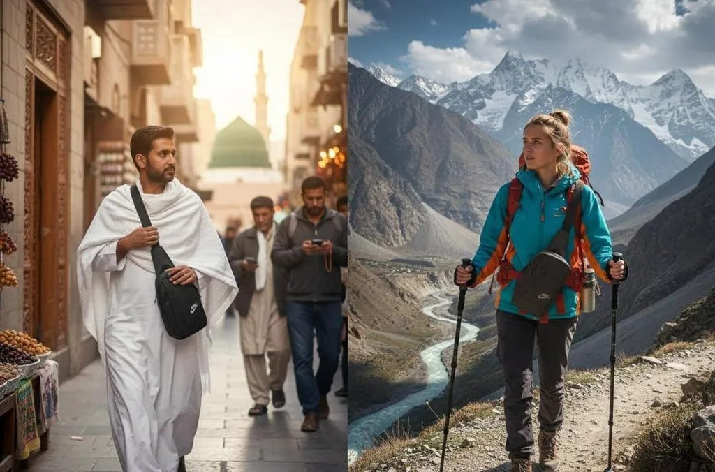 Crossbody Sling Bag for Men & Women | Travel Chest Bag | Hajj & Umrah Essential Shoulder Bag | Lightweight Nylon Messenger Bag
