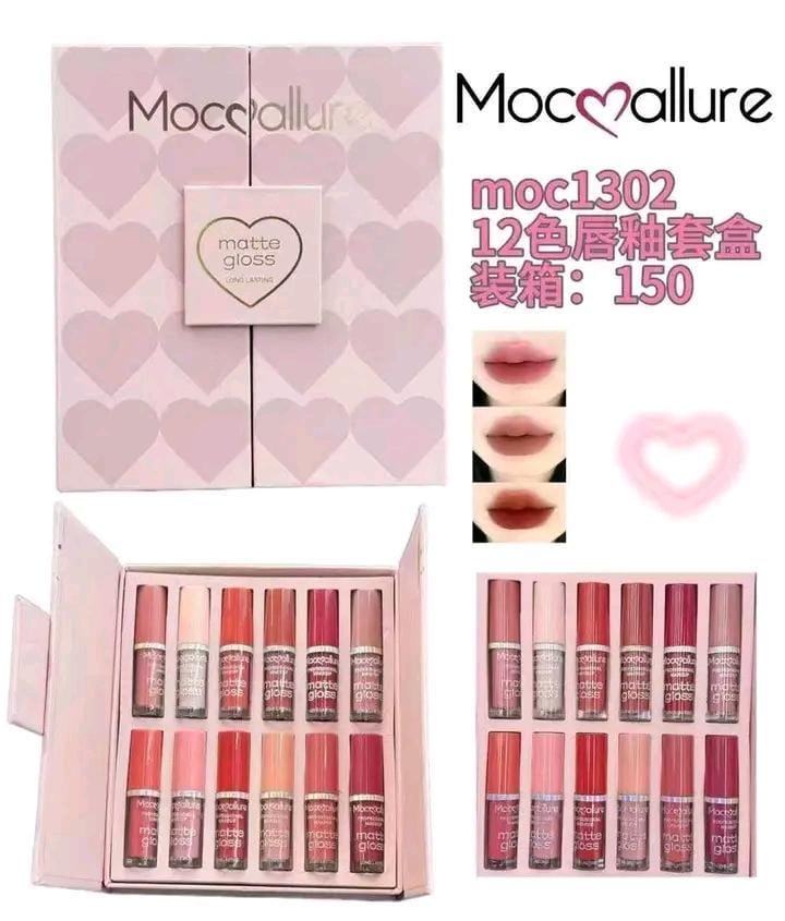 12 Pcs Mocallure High Pigmented Velvet Lip