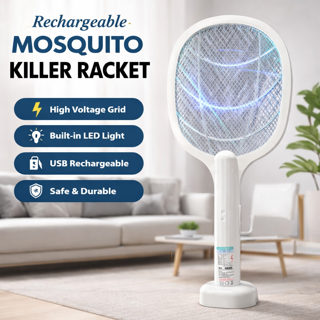 Rechargeable Mosquito Racket With Box & Stand – photo 2