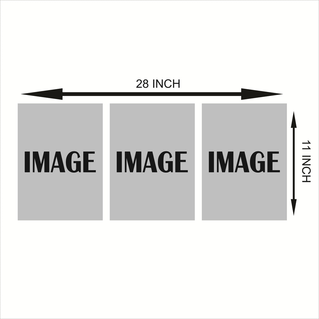 Set of 3 Motivational Wall Art �MDF Wooden Phototile Frames (8x11") with Adhesive Back