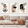 Set of 3 Abstract Wall Art Frames �8x11" MDF Wood with Adhesive Backing