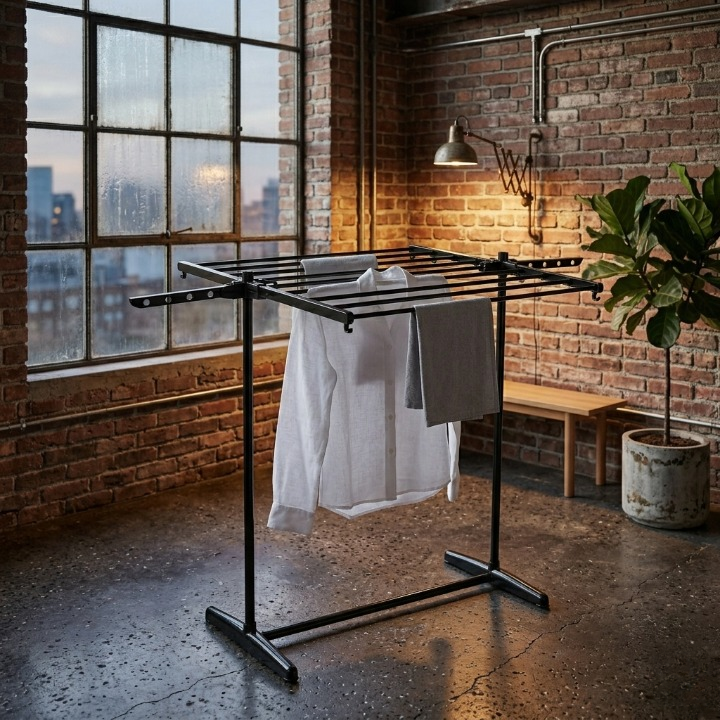 Folding Cloth Drying Stand | Multi-Tier Laundry Organizer With Extendable Wings | Space-Saving Durable Rack For Clothes