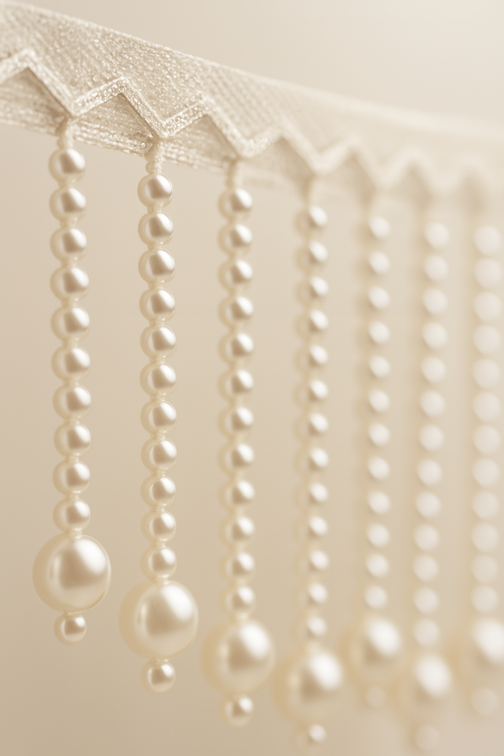 Pearl Latkan Hanging Lace Border for Dupatta & Dress Decoration �1 Gaz (Approx. 1 Yard)
