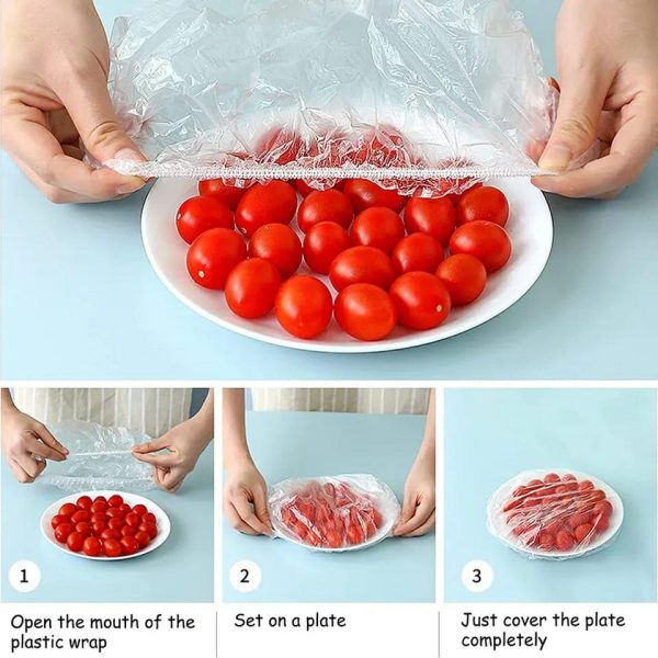 100 Pcs Disposable Food Cover Plastic Shopper Bags | Hygienic & Lightweight | Multi-Purpose Use - Pack of 1