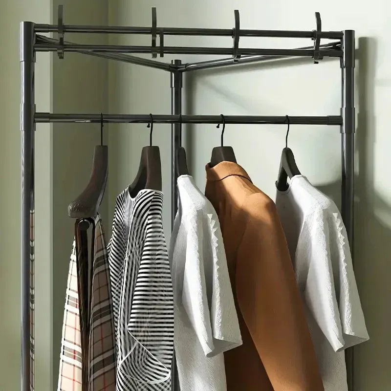 Multifunctional Corner Coat Rack | Nail-Free Installation | Space-Saving Coat & Storage Organizer | Waterproof & Durable | 3 Layers | Random Colour