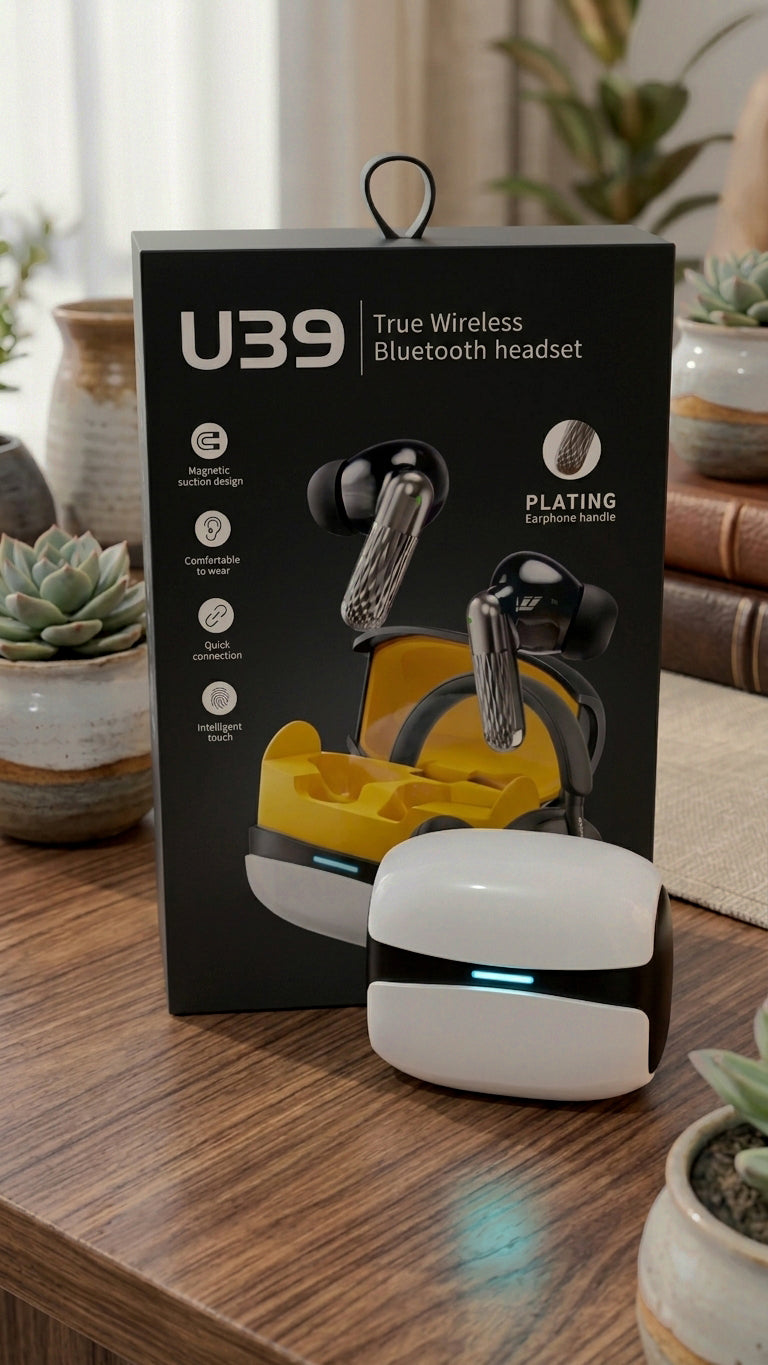 U39 Wireless Bluetooth Earbuds with Charging Case �Hi-Fi Stereo Sound & HD Calling Earphones