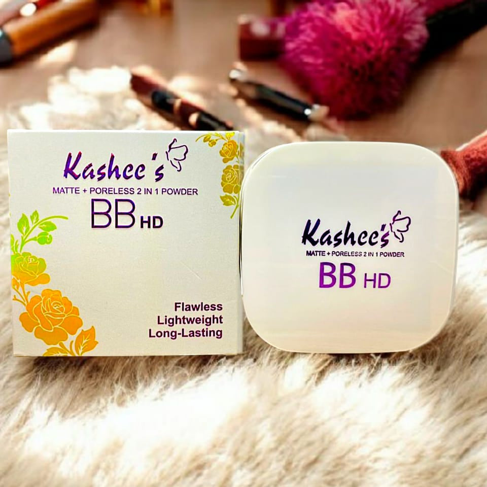 Kashees 2 In 1 Flawless BB HD Face Powder �Dual Action Brightening And Smoothing Powder For Perfect Coverage And Long-Lasting Matte Finish