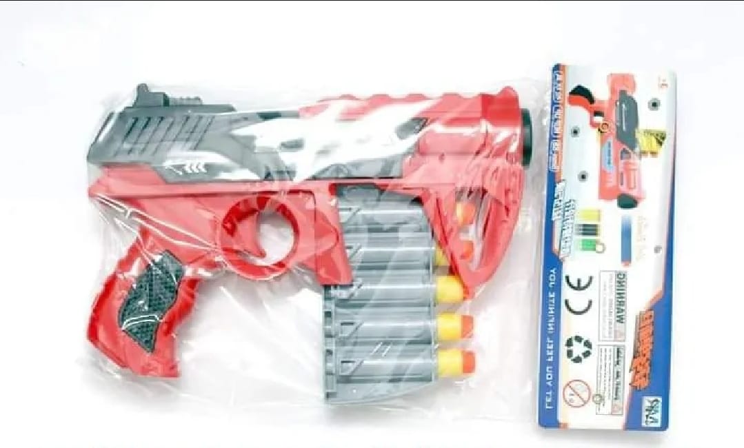 Nerf Gun 288-03 Soft Bullets Dart Blaster �Original Imported Multicolor Toy Gun for Kids (Random Color)