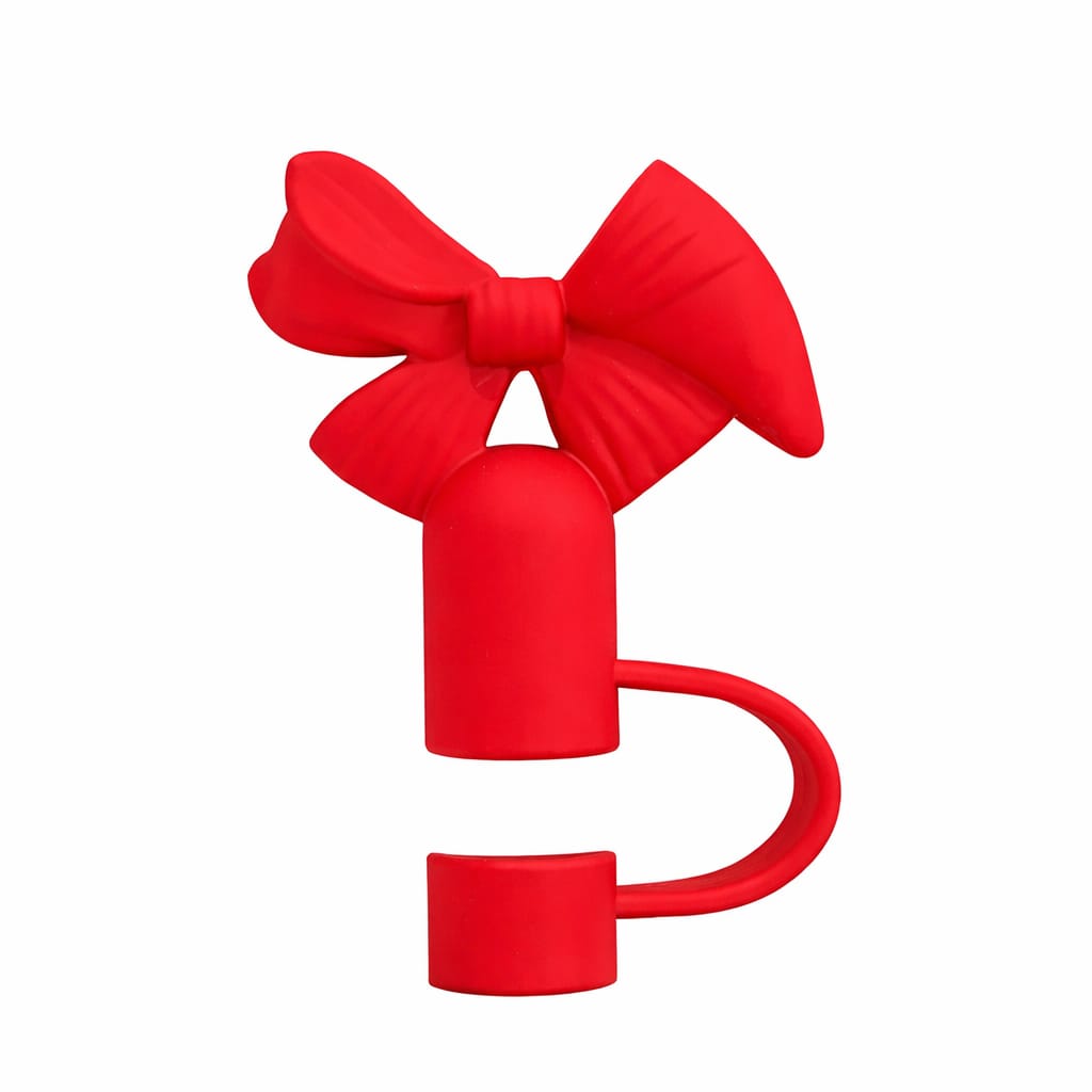 Silicone Bow Stopper Compatible with 40oz Tumbler | Reusable Spill-Resistant Straw Cover | Random Color