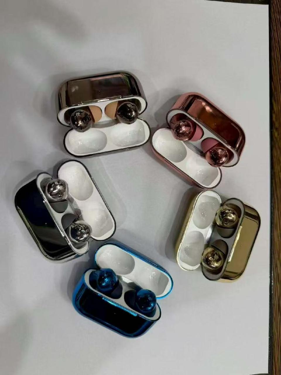 Premium AirPod Pro 2 Glossy Edition - Stylish Shining Wireless Earbuds with High-Fidelity Sound - Without Box - Random Color