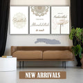 3-Piece Islamic Wall Art Frame Set �Bismillah, Alhamdulillah & InshaAllah Quotes �8x11 Inch Modern Home D?or with Double Tape for Easy Mounting
