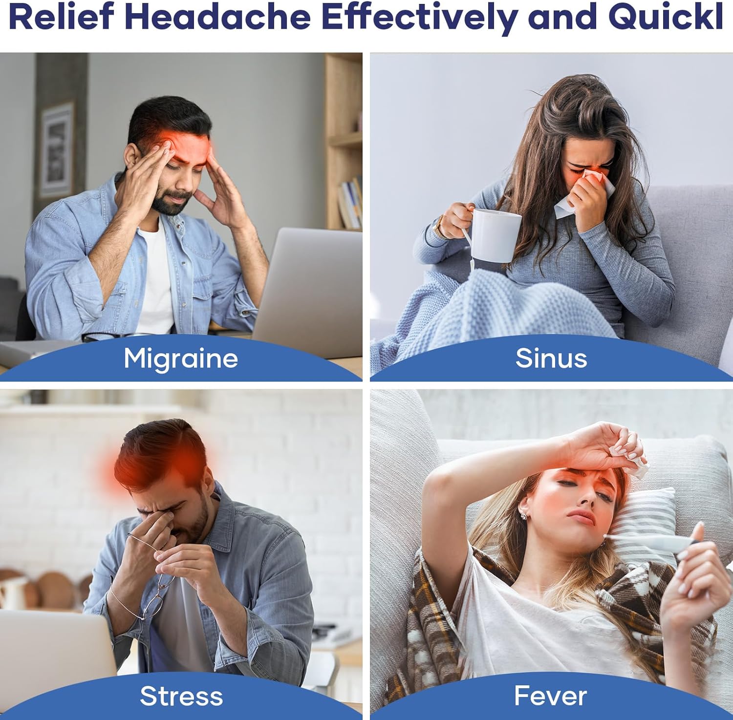 Migraine Relief Cap With Box - Instant Headache Relief Hat Reusable Gel Cap For Migraine Pain Relief Wearable Hot Cold Therapy Therapy (Random Color)