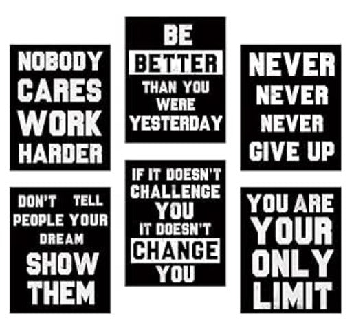 set of 6 Motivational sticky canvas frames – photo 1