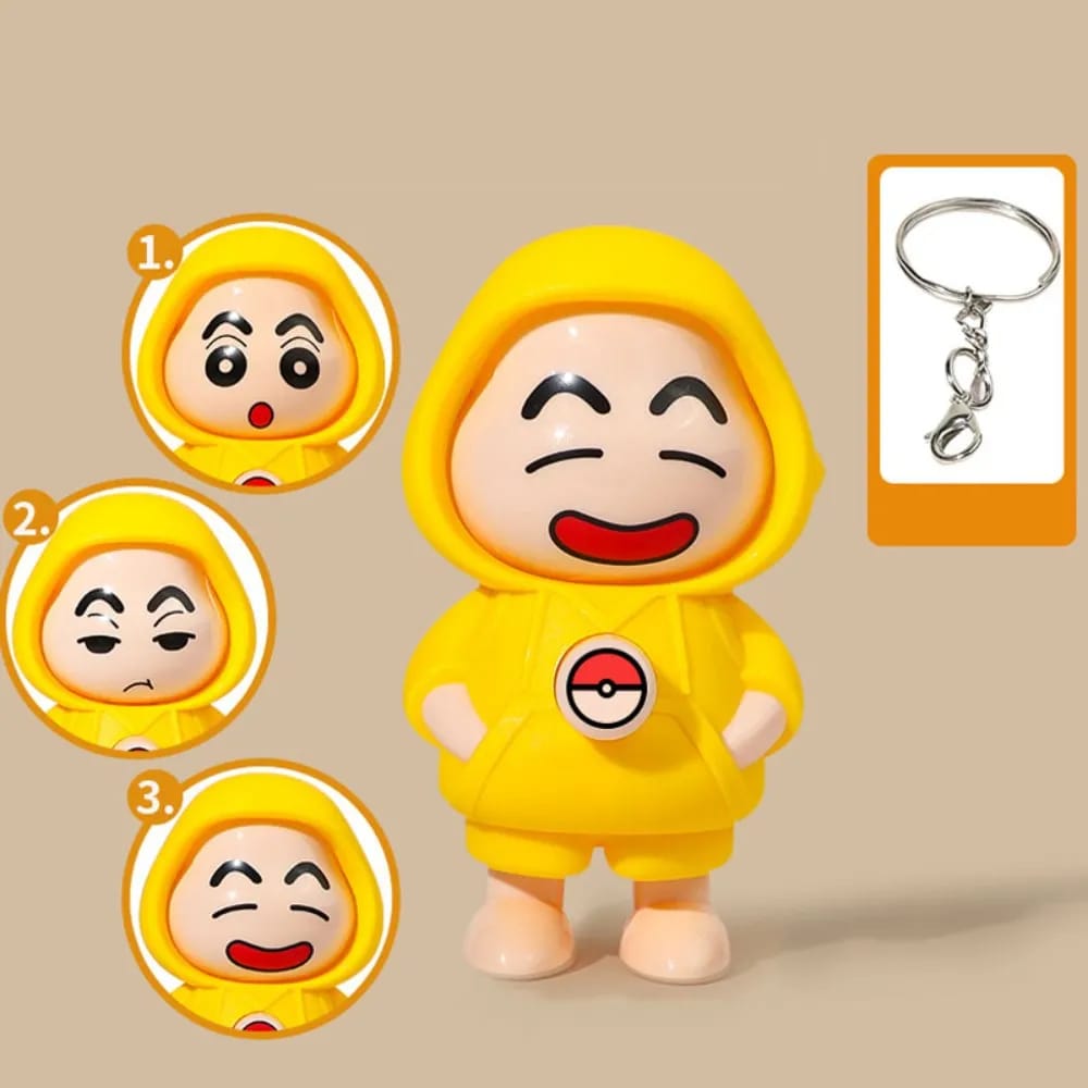 Crayon Shin-chan Face Changing Doll | Collectible Keychain | DIY Crafts | Mini Cartoon Toy ( Random Design And Keychain)