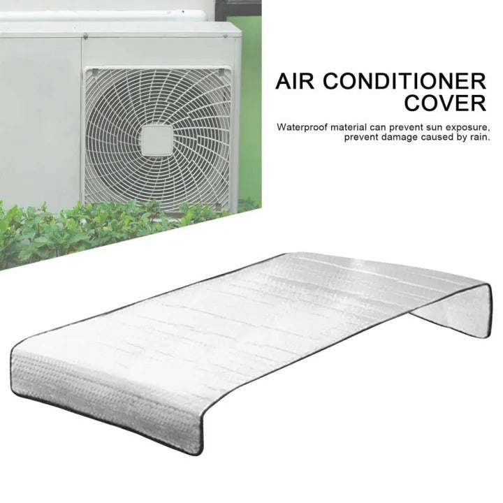 AC Outdoor Unit Sunshade Cover �Silver Foil Reflective Heat Shield & Dust Protector for Air Conditioner External Units | With Clip