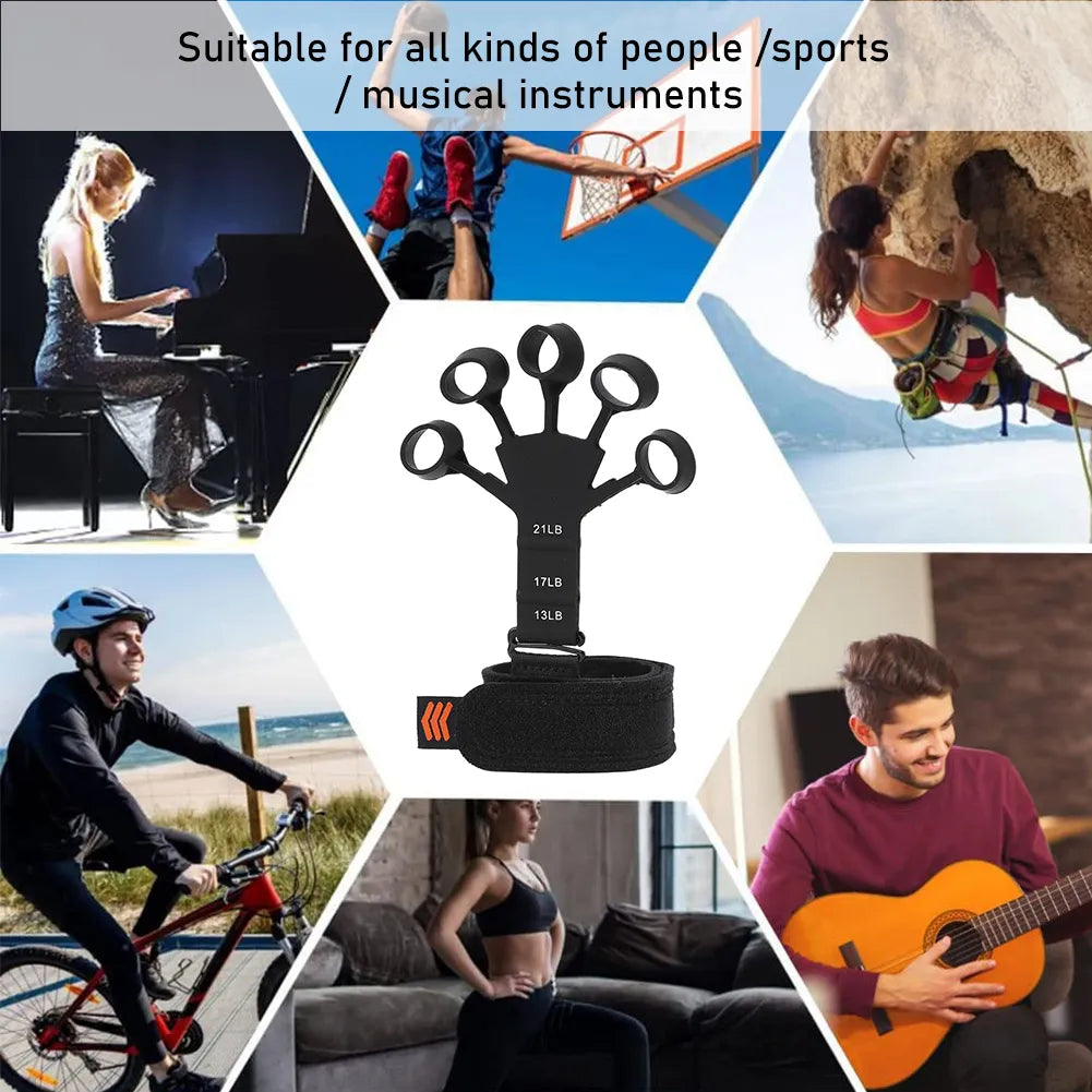 Finger Exerciser - Gripster Strengthener Finger Stretcher Hand Gripper Silicone Finger Grip Patient Hand Strengthening Guitar Finger Flexion and Hand Strengthening Extension Exercise Device