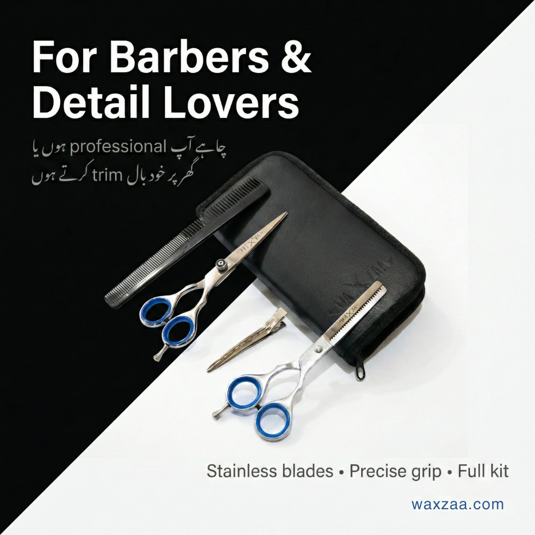 WAXZAA Professional Barber Scissors Kit �Premium Hair Cutting Accessories