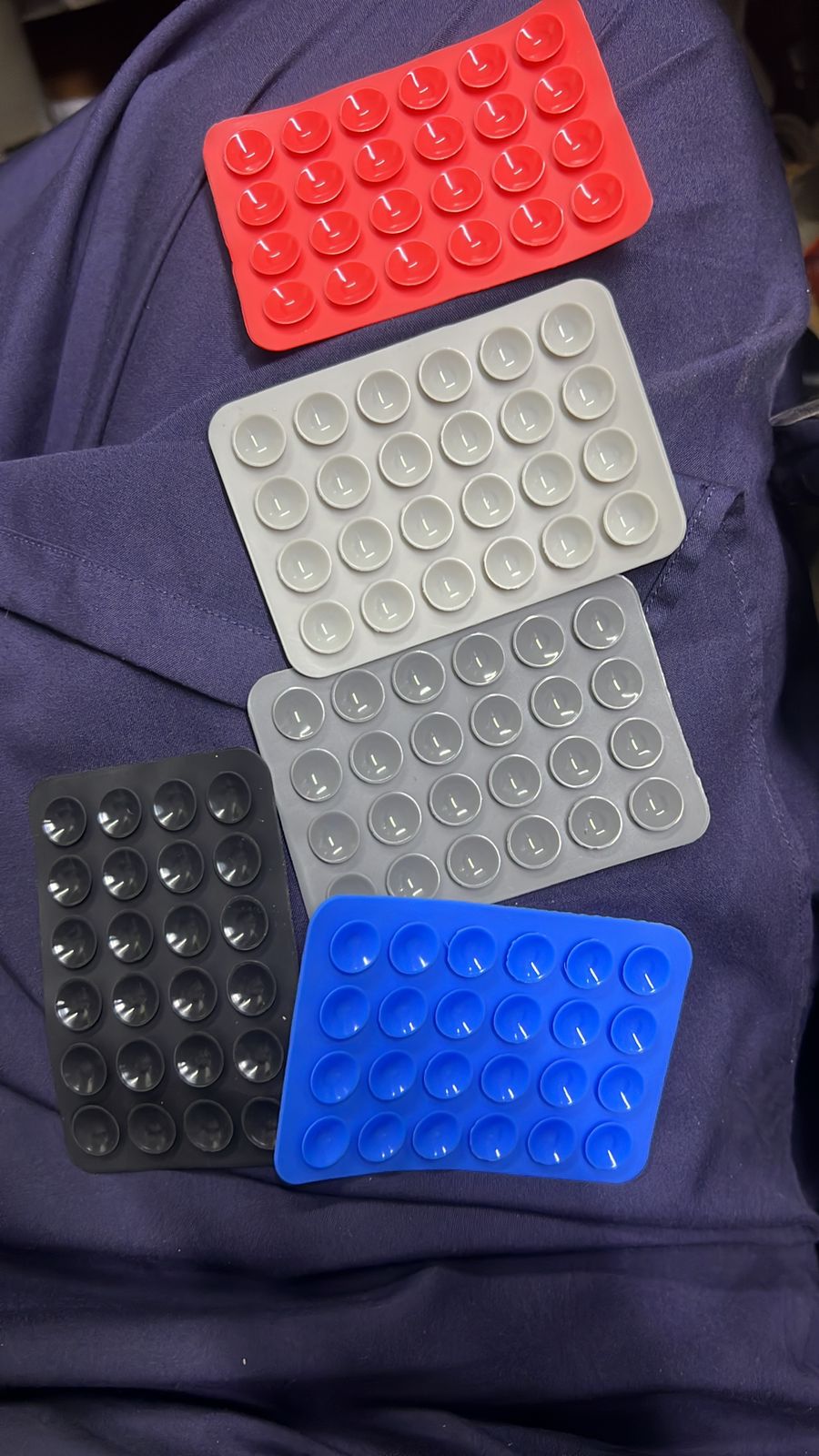 1 PCs Double Side Silicone Suction Pad Phone Holder �Self-Adhesive Square Rubber Grip Pad for All Mobiles & Tablets (Random Color)