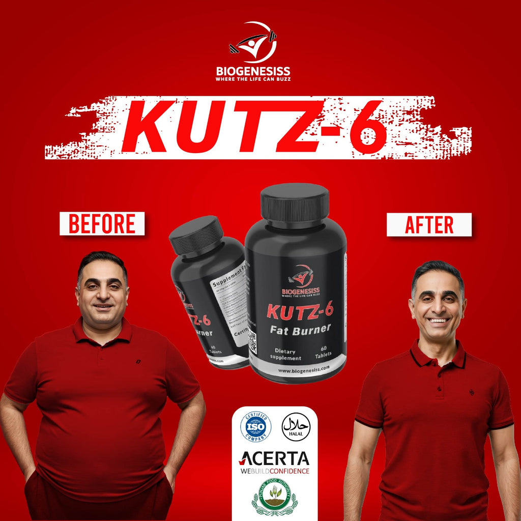 BIOGENESISS KUTZ-6 Extreme Thermogenic Fat Burner �Advanced Metabolic Support & Energy Booster for Weight Management (60 Dietary Tablets)
