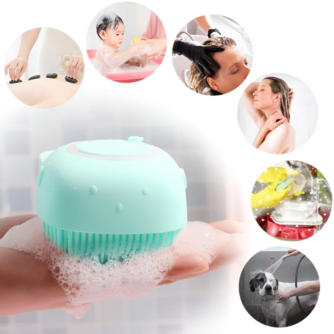 Silicone Bath Brush And Silicone Back Scrubber Care Bundle For Deep Cleansing And Gentle Body Care (Random Color)