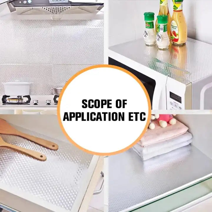 Silver Foil Kitchen Waterproof & Oil Proof Self-Adhesive Sticker Roll �Aluminum Heat Resistant Wallpaper for Stove, Cabinets & Walls (60?200cm)