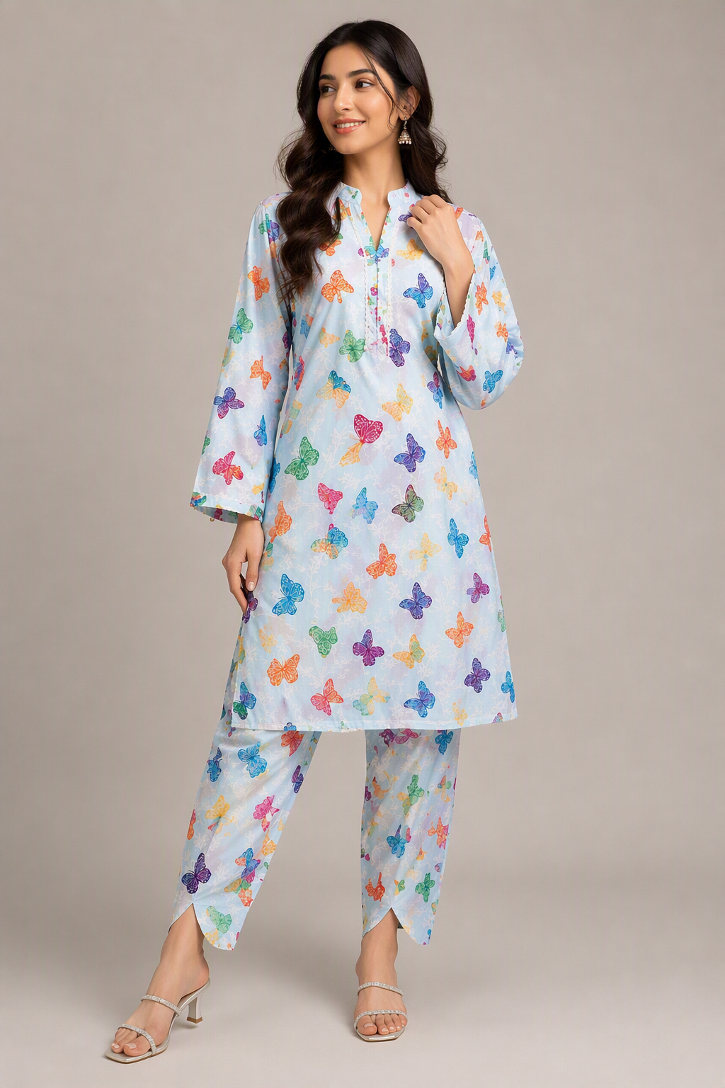 Digital Print Polo Cotton 2 Piece Suit