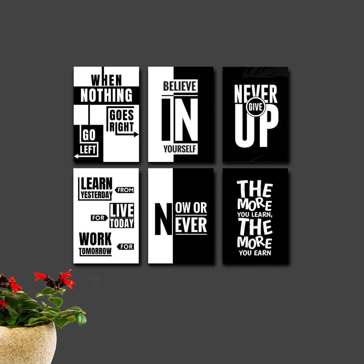 Set of 6 wooden canvas frames motivational – photo 2