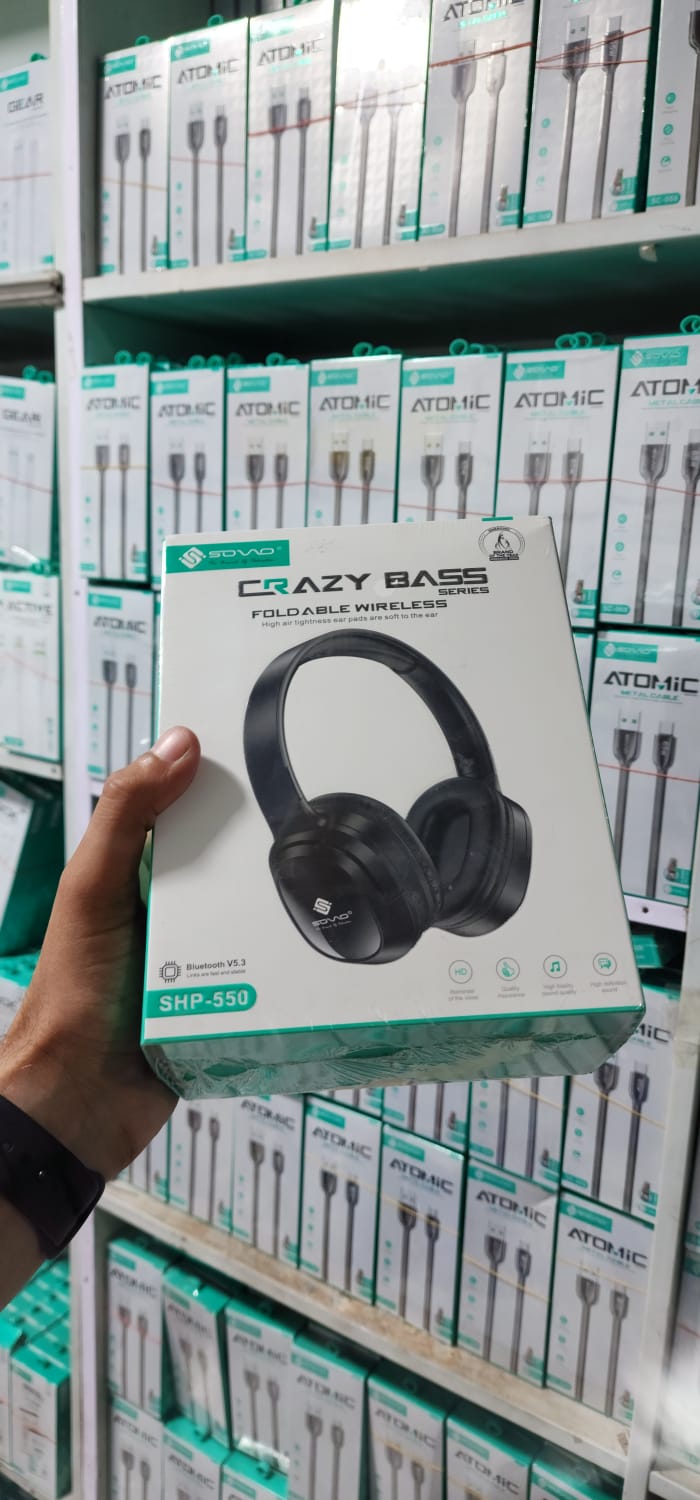 SOVO Crazy-Bass SHP-550 Wireless Headphones with Deep Bass, Bluetooth Connectivity, Long Battery Life and Comfortable Over-Ear Design