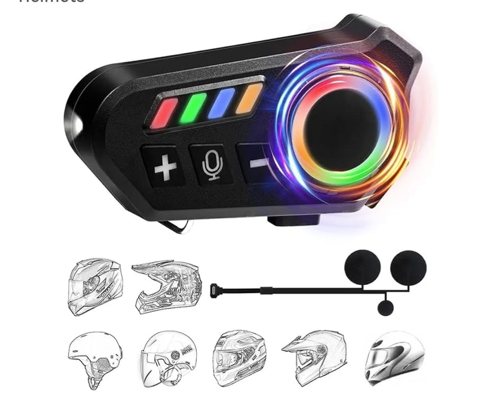 Helmet Wireless Earphone K06A �Bluetooth Helmet Intercom Headset with RGB Control Knob & Noise Reduction
