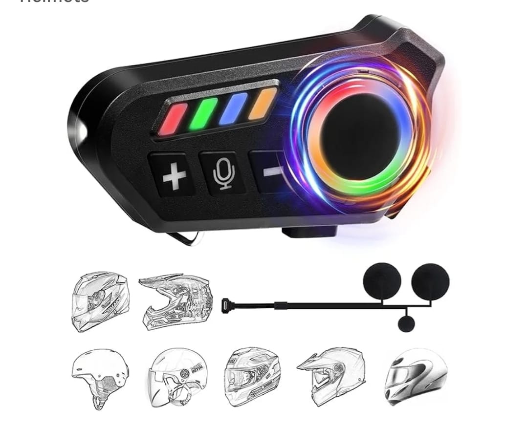 Helmet Wireless Earphone K06A �Bluetooth Helmet Intercom Headset with RGB Control Knob & Noise Reduction