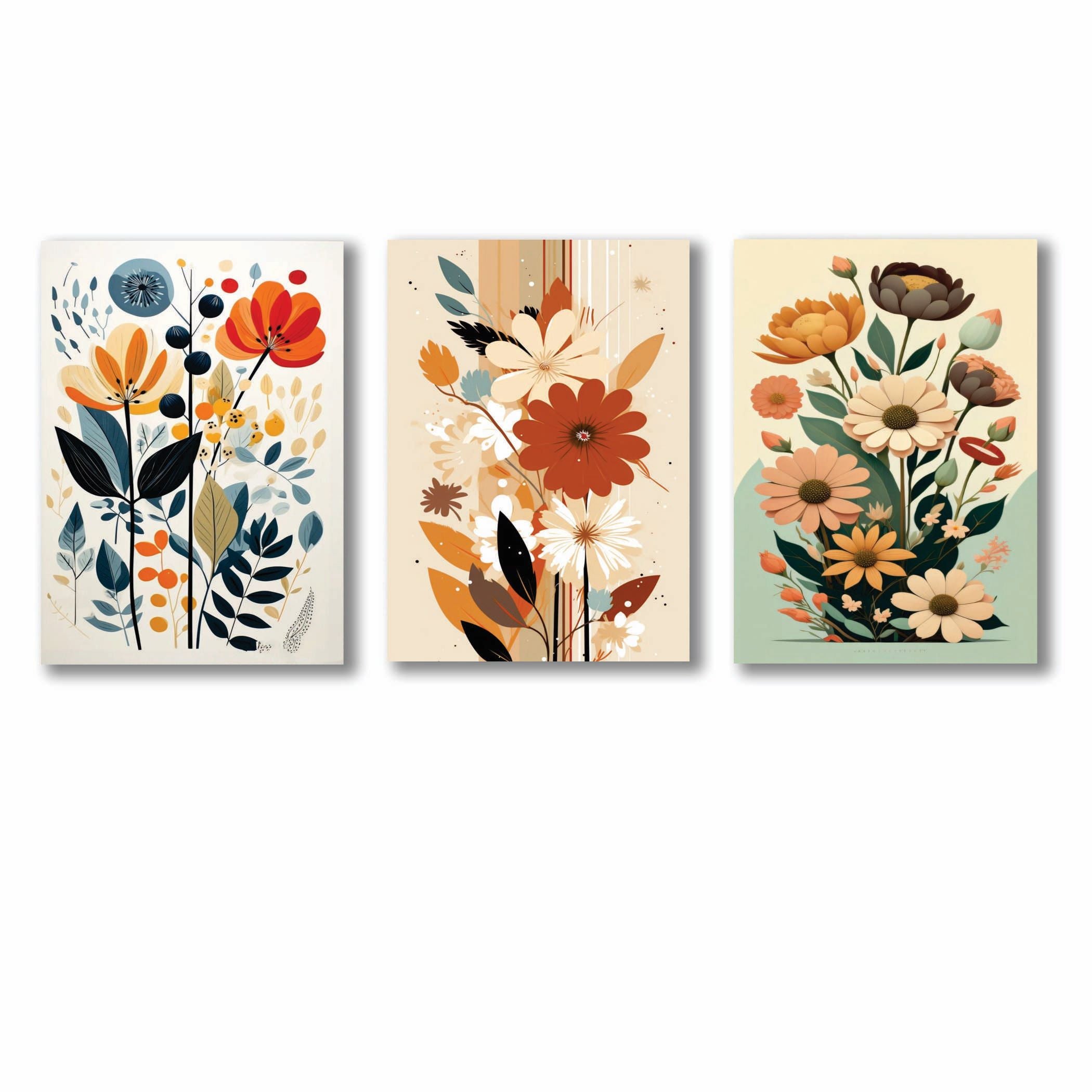 Set of 3 Premium Wall Art Photo Tiles �Modern Home Decor Sets  8x11