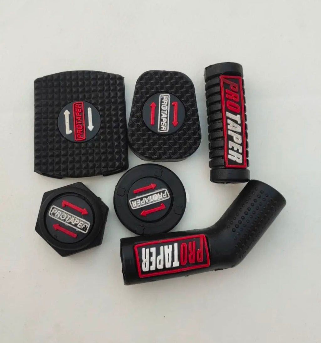 6 Piece Rubber Set for 70cc & CG 125 Motorcycles �Chain Cover, Handle Nut, Kick, Brake & Gear Lever Rubbers �Random Colors