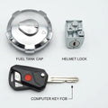 125 Tank Lock with Key and Side Lock Set Motorcycle Fuel Tank Lock Set Complete Security Lock Kit for 125cc Bike