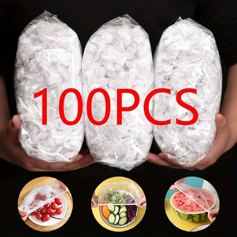 100pcs Disposable Flexible Transparent Plastic Food Storage