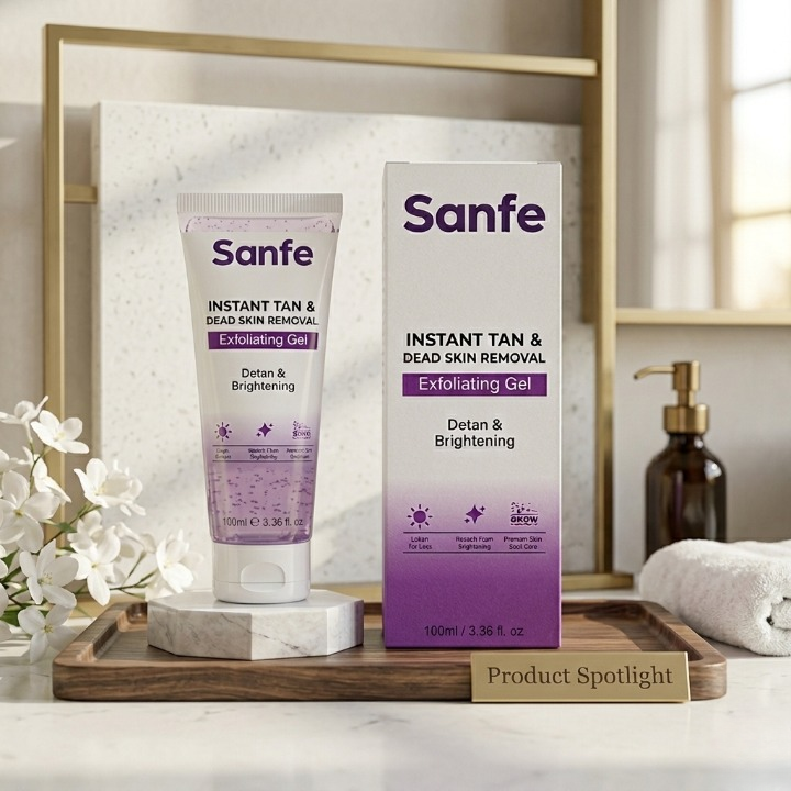 Sanfe Instant Tan And Dead Skin Removal Exfoliating Gel Detan Brightening 60ml